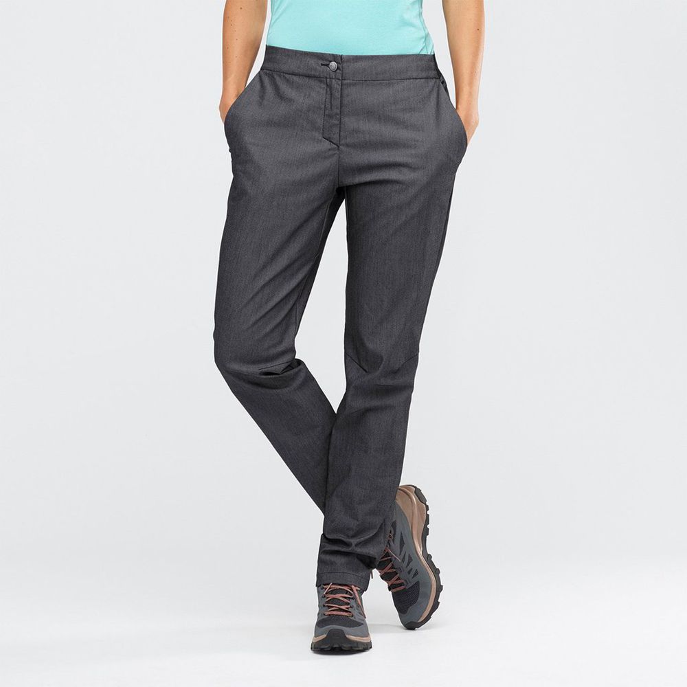 Salomon WAYFARER TAPERED DENIM - Womens Pants - Black - NZ (28473-YBXU)